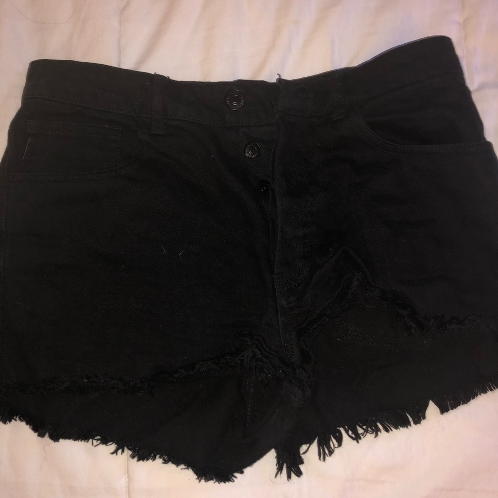Black Frayed Jean shorts
